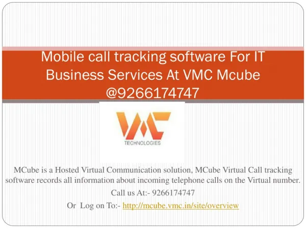 Mobile call tracking software For IT Business Services