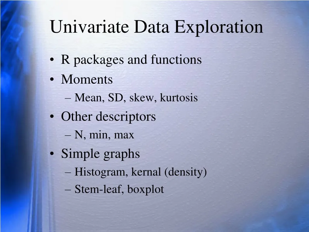univariate data exploration