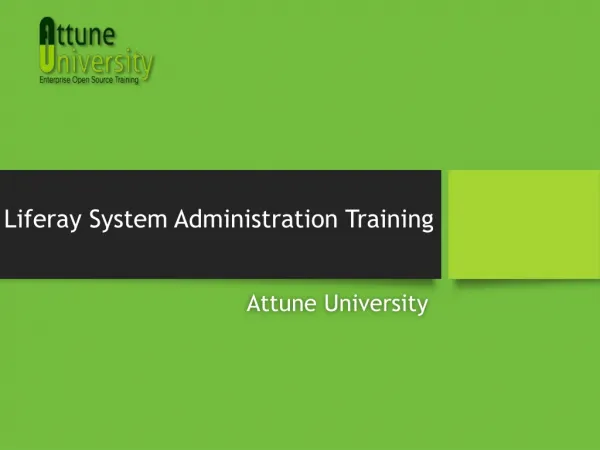 Liferay System Administration Training
