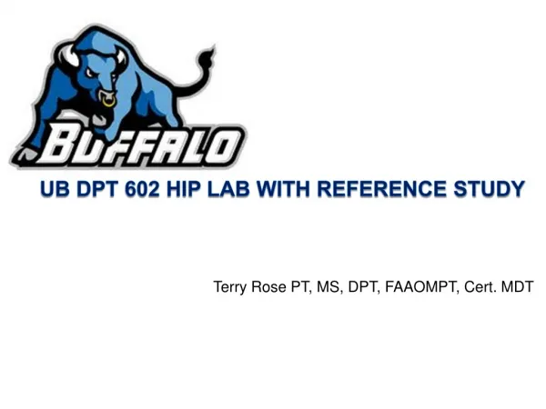 UB DPT 602 HIP Lab with reference Study