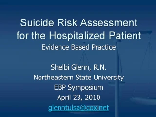 Suicide Risk Assessment for the Hospitalized Patient - slide 1