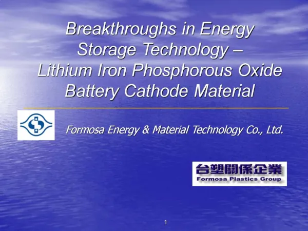 Overview of Formosa Energy Material Technology Co., Ltd.