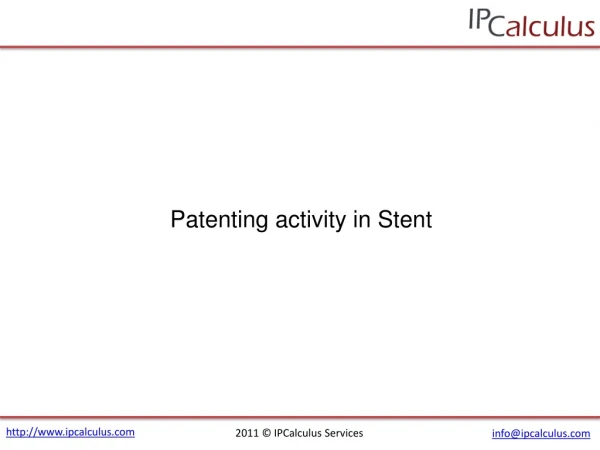 ipcalculus - stent patenting activity