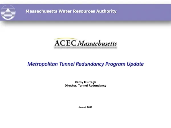 Metropolitan Tunnel Redundancy Program Update