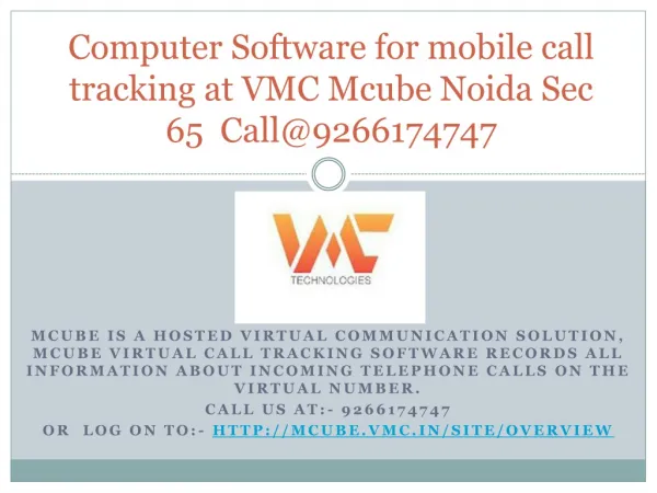 Call Tracking Software for Small Business at VMC MCube