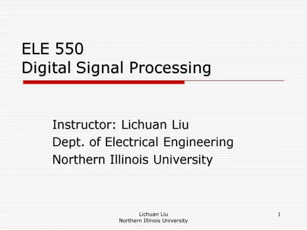 ELE 550 Digital Signal Processing