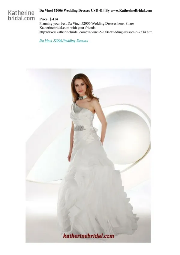 Da Vinci 52006 Wedding Dresses USD 414 By www.KatherineBridal.com