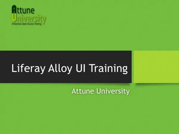 Liferay Alloy UI Training