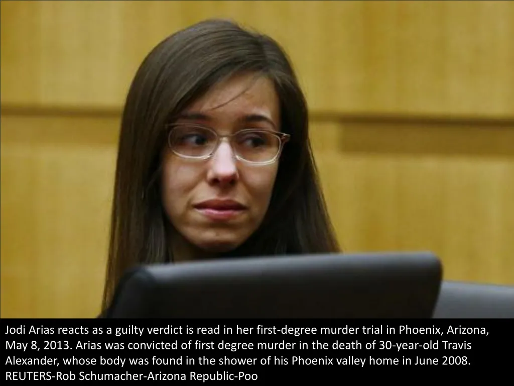 jodi arias reacts as a guilty verdict is read