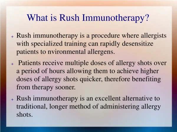 Rush immunotherapy