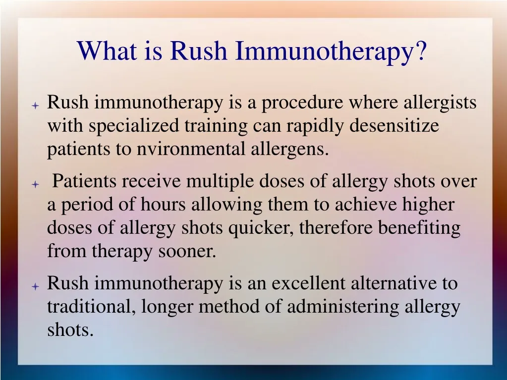 what is rush immunotherapy