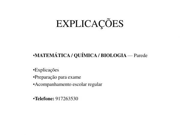 explicações