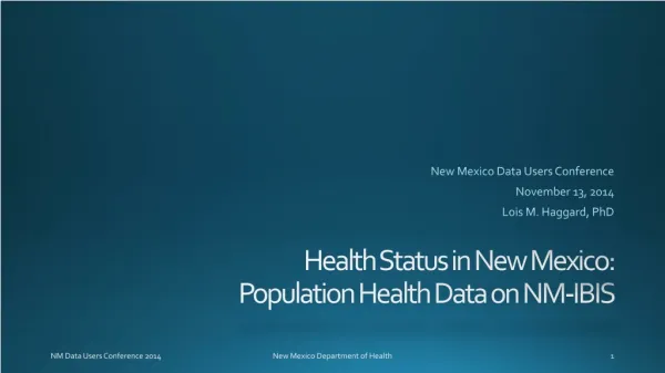 Health Status in New Mexico: Population Health Data on NM-IBIS