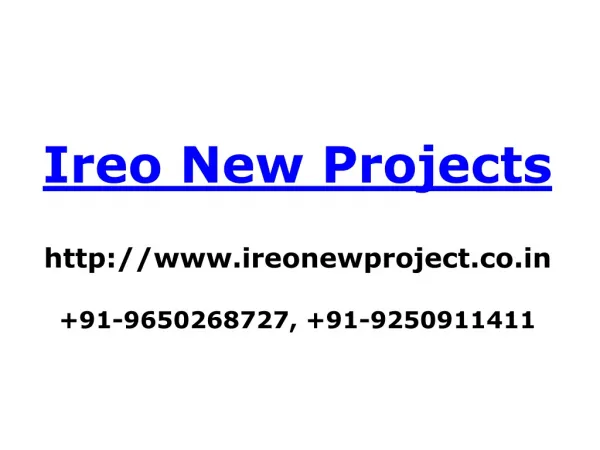 Ireo New Projects | Ireo New Launch | 9650268727