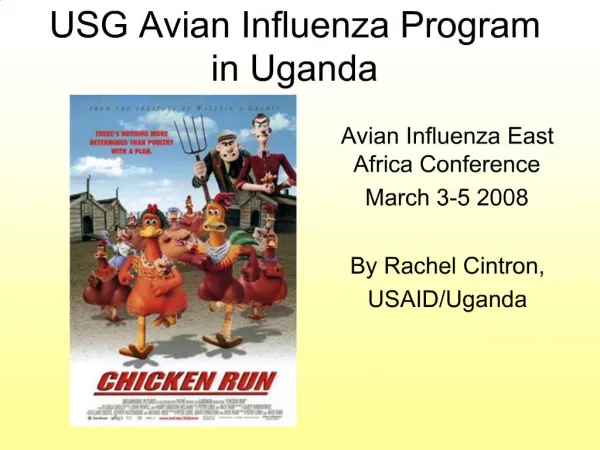 USG Avian Influenza Program in Uganda