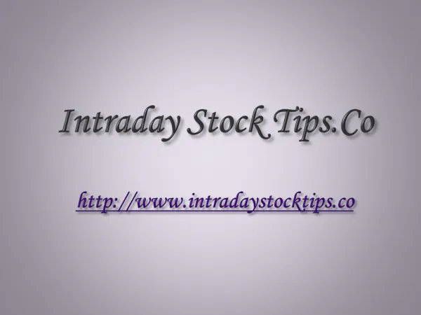 INTRADAY STOCK TIPS