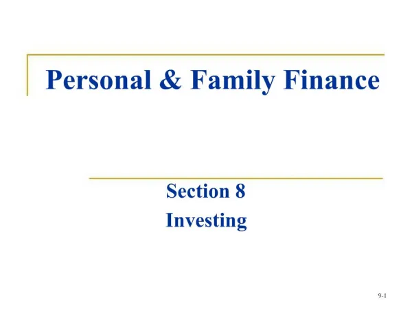 Personal Family Finance