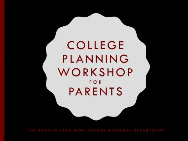 College planning workshop for Parents