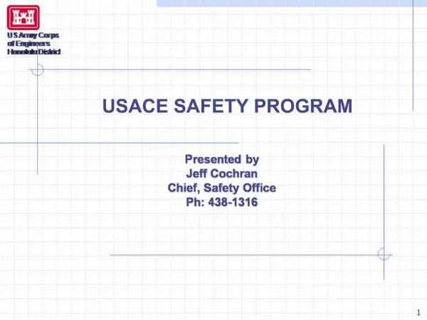USACE SAFETY PROGRAM
