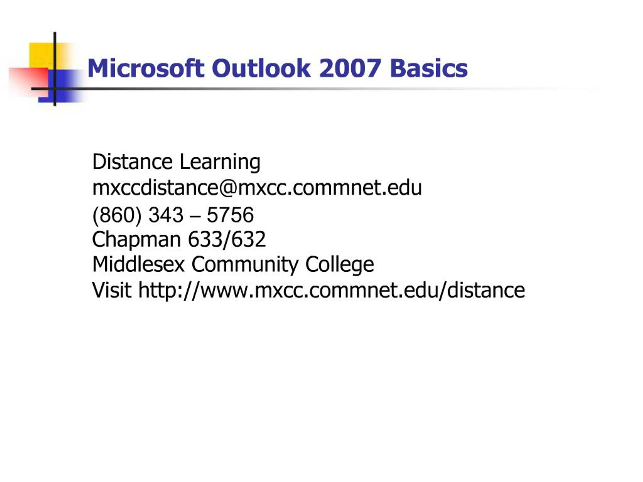 PPT - Microsoft Outlook 2007 Basics PowerPoint Presentation, free ...