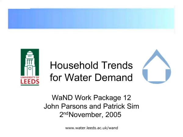 Household Trends for Water Demand