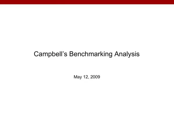 Campbell s Benchmarking Analysis