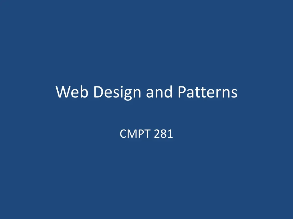 web design and patterns