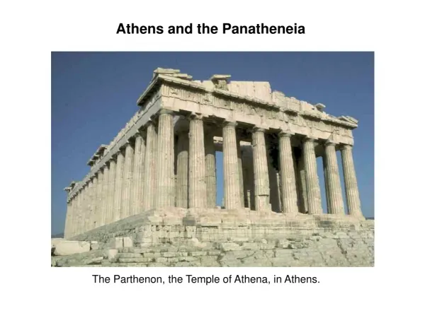 Athens and the Panatheneia