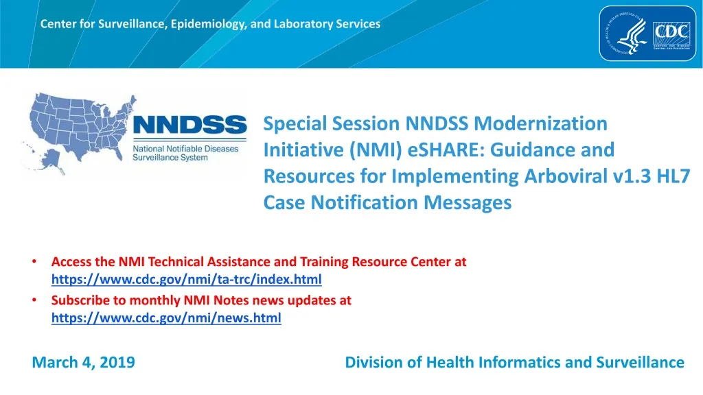 special session nndss modernization initiative