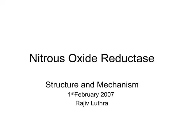 Nitrous Oxide Reductase