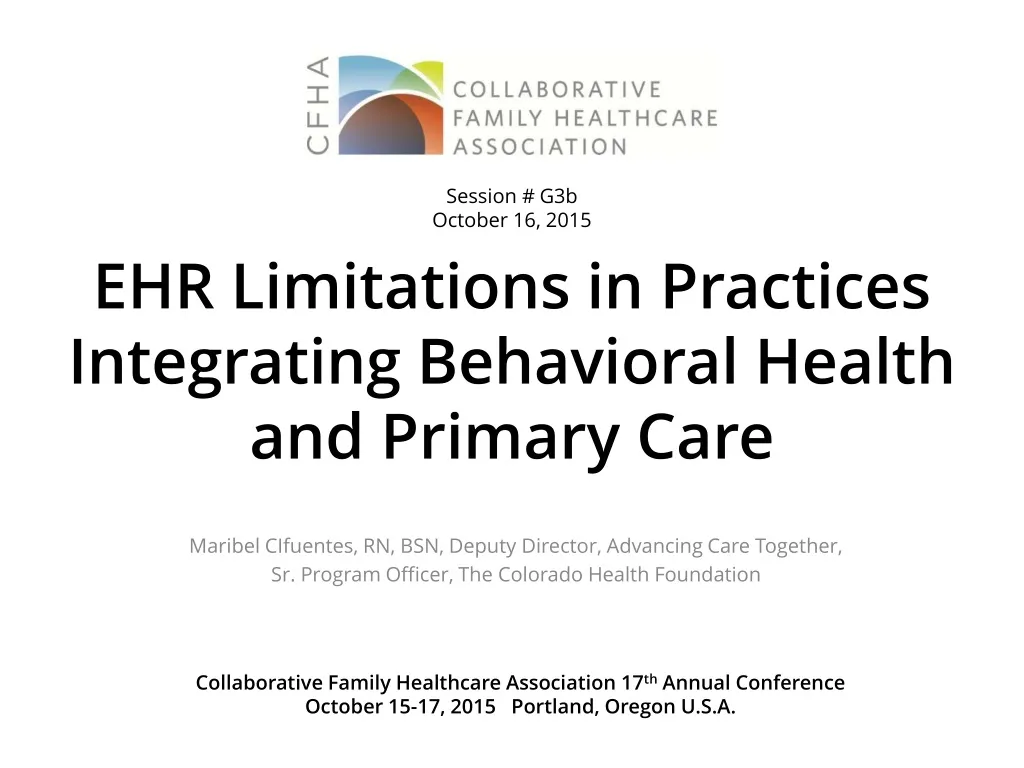 ehr limitations in practices integrating behavioral health and primary care
