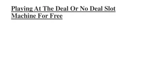 deal or no deal slot