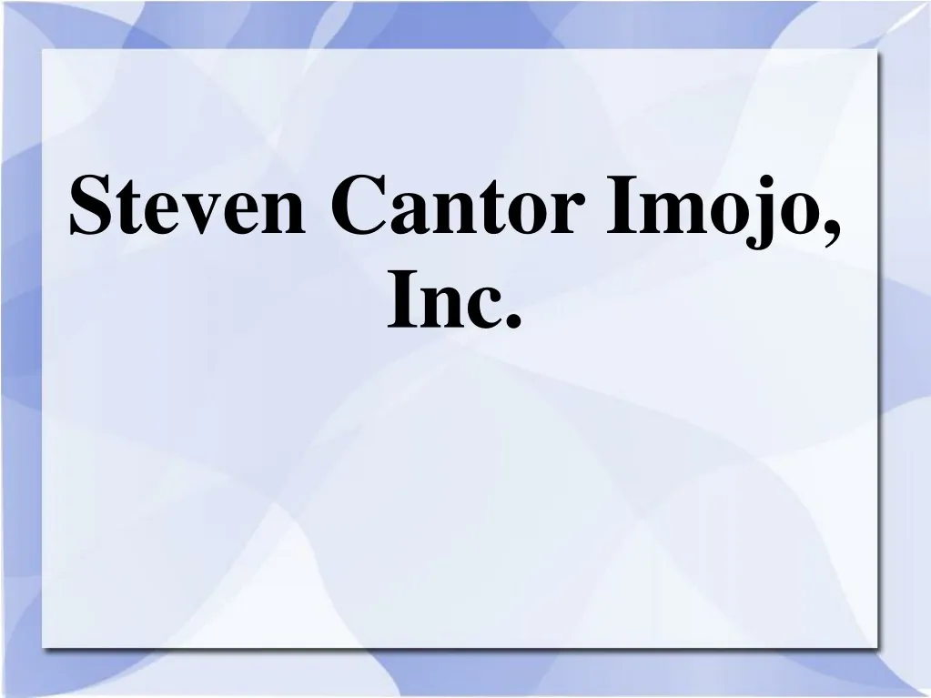 steven cantor imojo inc