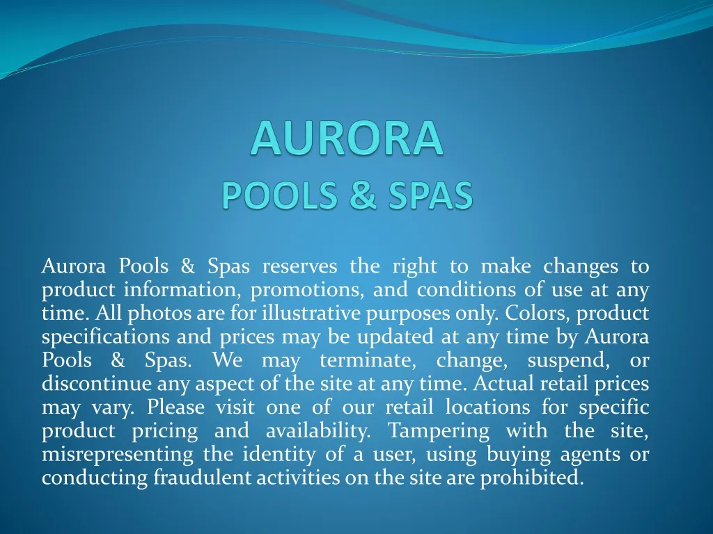 aurora pools spas