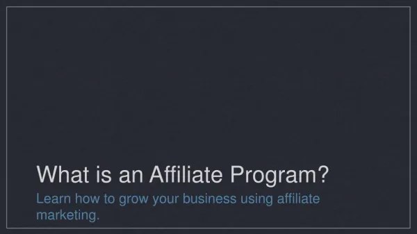 What is an affiliate program?