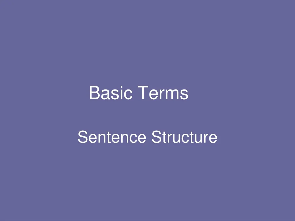 basic terms