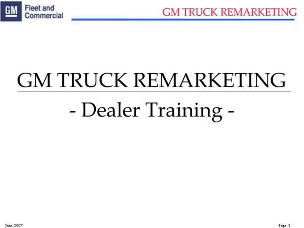 GM TRUCK REMARKETING