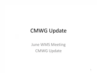 CMWG Update. June WMS Meeting CMWG - slide 1