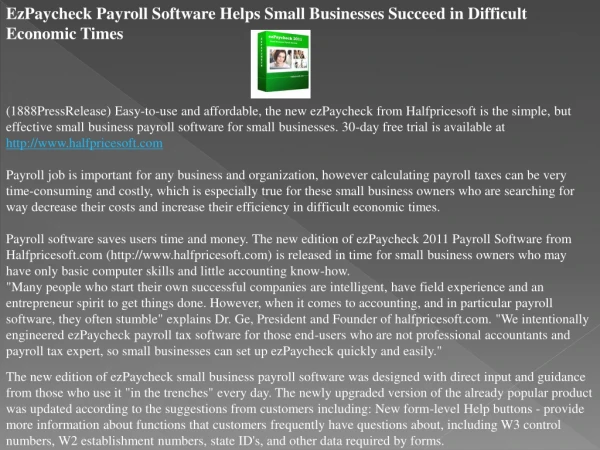 ezpaycheck payroll software helps small businesses succeed i