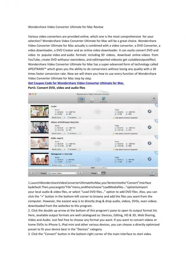 Wondershare Video Converter Ultimate for Mac Review