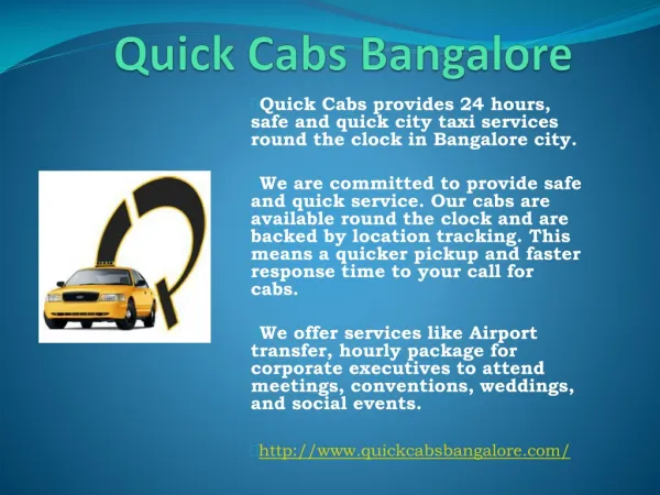 Car Rental Service Bangalore | Quick Cabs Bangalore