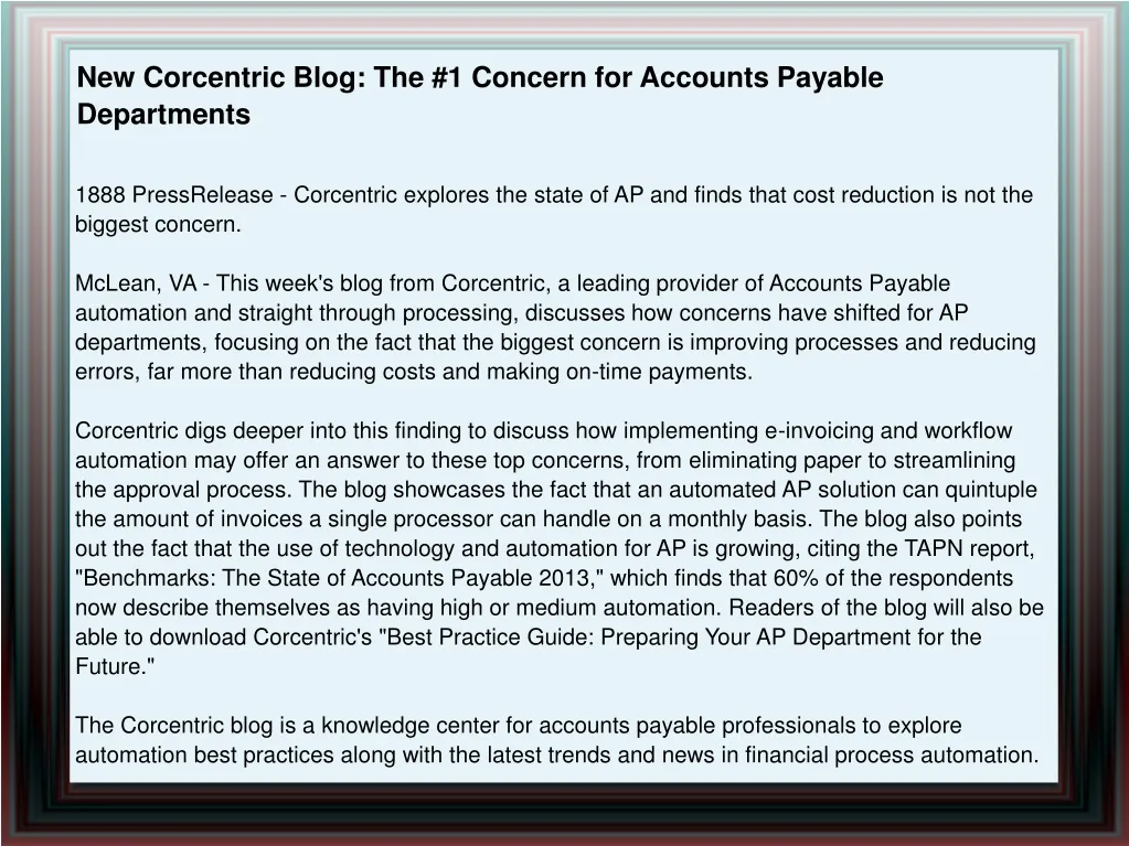 new corcentric blog the 1 concern for accounts