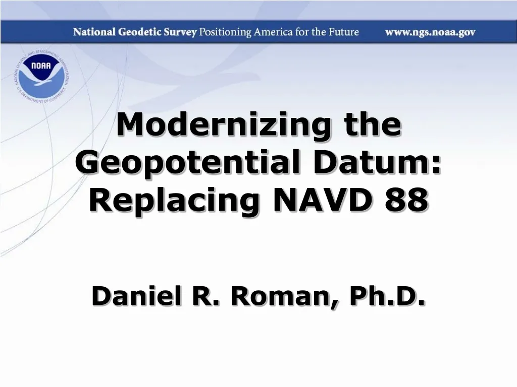 modernizing the geopotential datum replacing navd