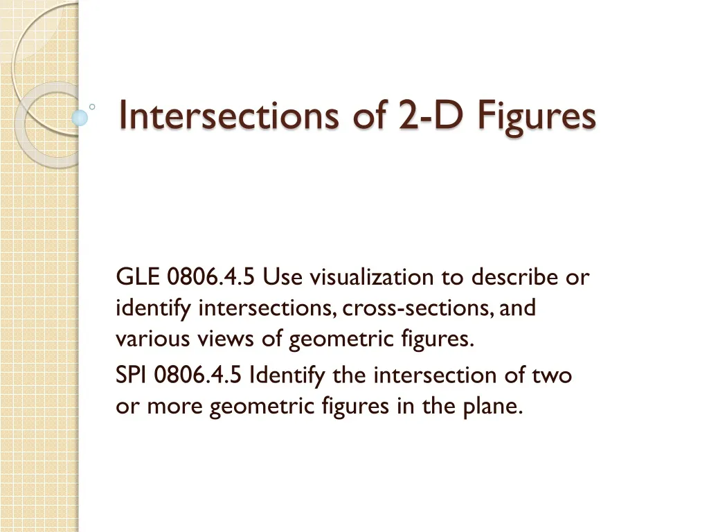intersections of 2 d figures