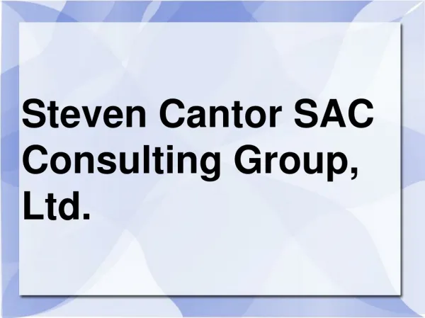Steven Cantor SAC Consulting Group, Ltd.