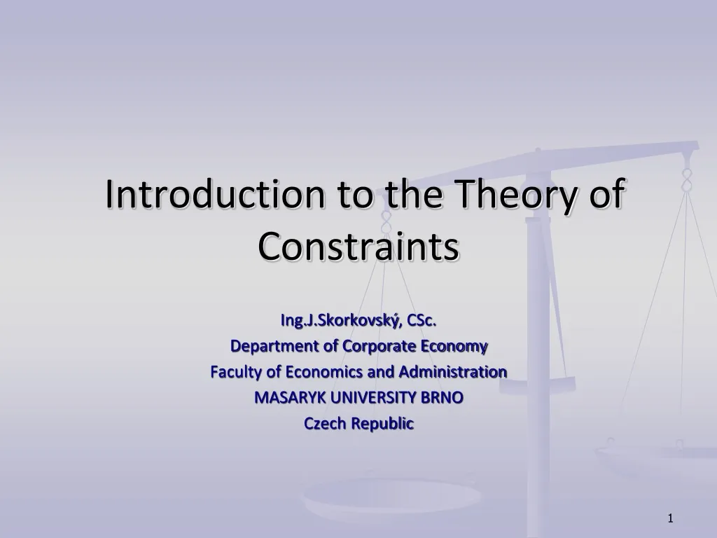introduction to the theory of constraints