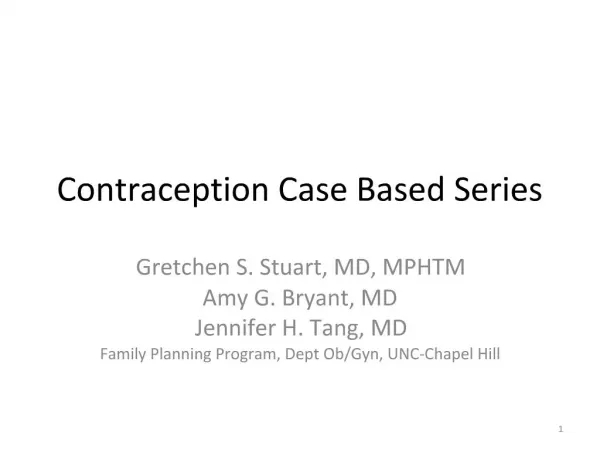 Contraception Case Based Series