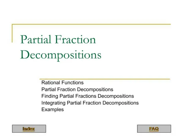 Partial Fraction Decompositions