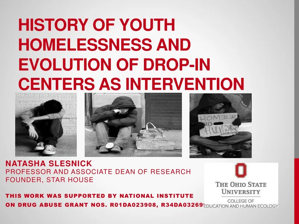 history of youth homelessness and evolution of drop in centers as intervention