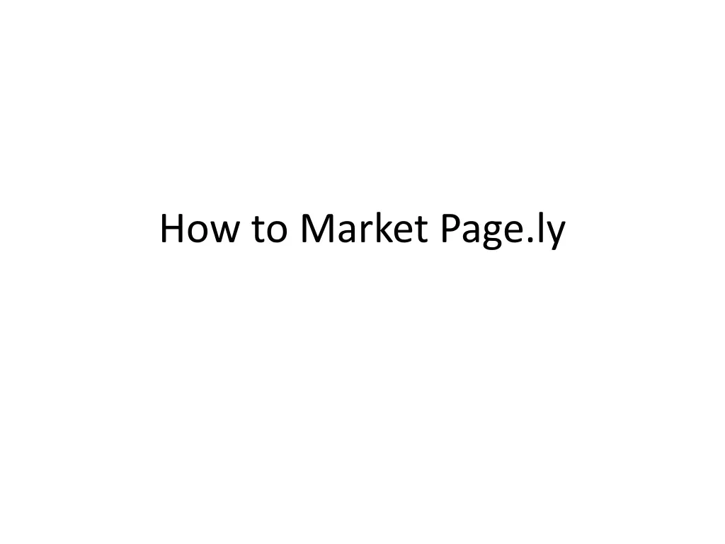 how to market page ly